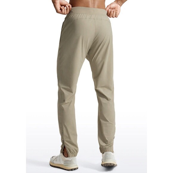 CRZ YOGA Lightweight Men’s L Quick Dry Jogger Pants Zipper Pockets Khali Barley - Picture 3 of 11